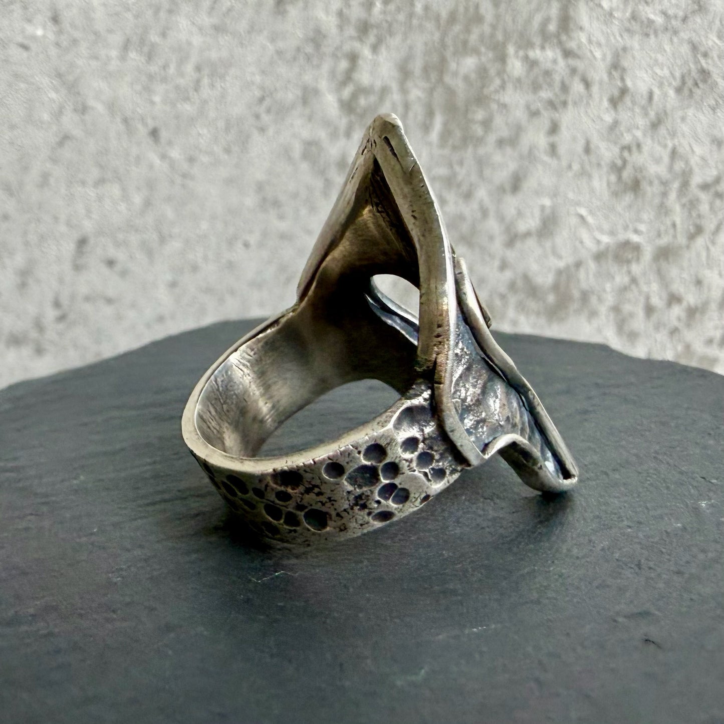 Spartan Helm Silver Ring — Handmade Sculptural Statement