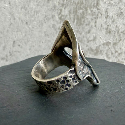 Spartan Helm Silver Ring — Handmade Sculptural Statement