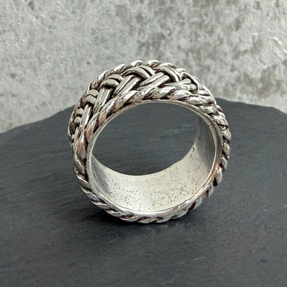 The Rotation Ring — Handwoven Silver Band