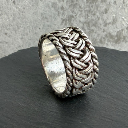 The Rotation Ring — Handwoven Silver Band