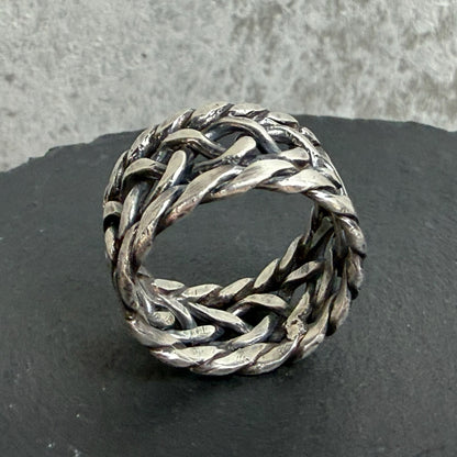 The Infinity Weave Ring — Handmade Silver Band