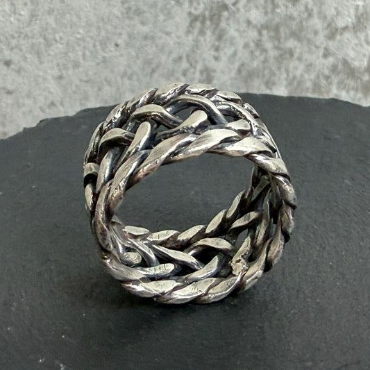 The Infinity Weave Ring — Handmade Silver Band