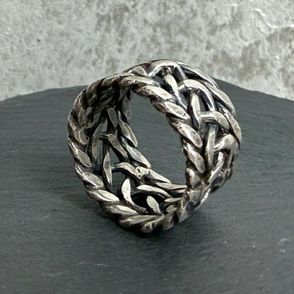 The Infinity Weave Ring — Handmade Silver Band