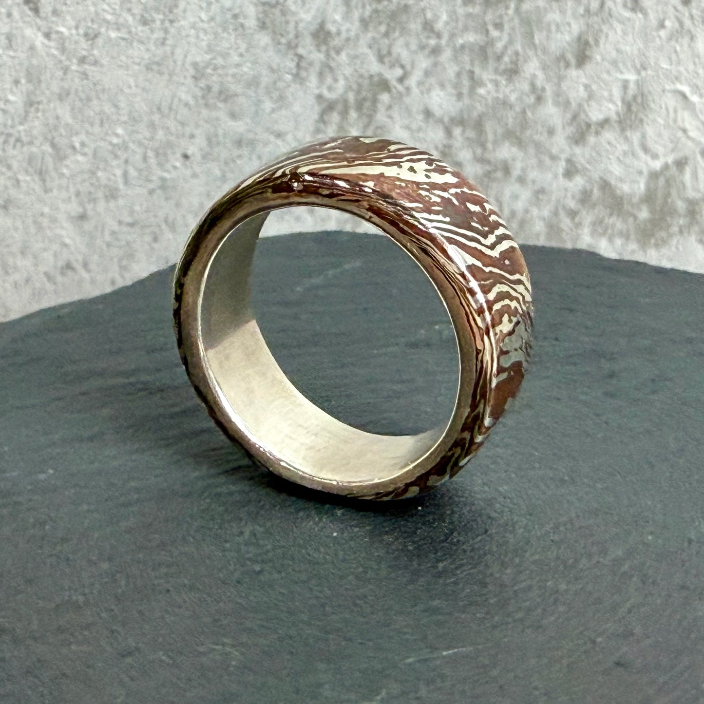Mokume Gane Ring — Silver and Copper Fusion Band