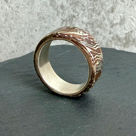 Mokume Gane Ring — Silver and Copper Fusion Band