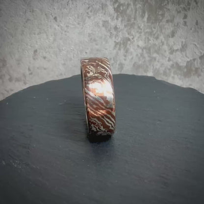 Mokume Gane Ring — Silver and Copper Fusion Band