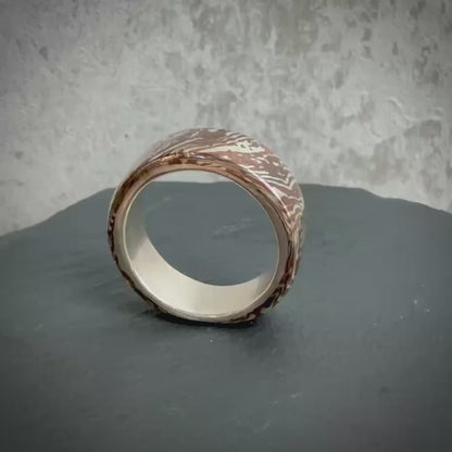 Mokume Gane Ring — Silver and Copper Fusion Band