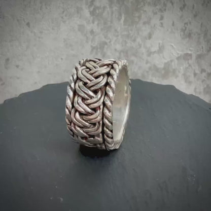 The Rotation Ring — Handwoven Silver Band